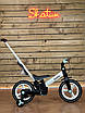 Велосипед з батьківською ручкою трансформер дитячий 12" Best Trike 61514 чорно-блакитний, фото 3