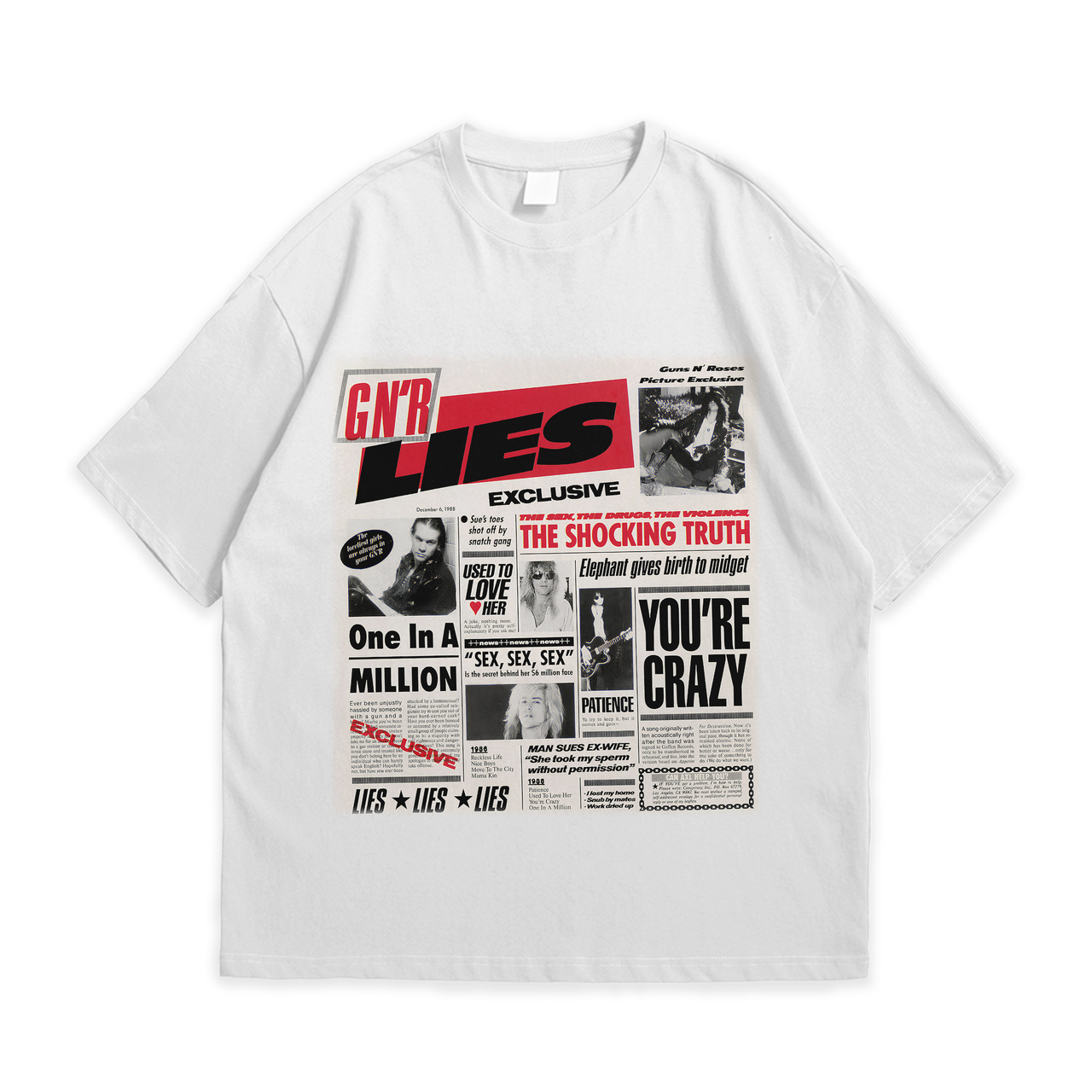 Футболка з принтом Guns N' Roses Lies S Білий, фото 1