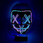 Неонова маска "Судна ніч" 3 режими світіння фіолетовий + синя