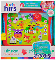 Інтерактивний Планшет KH01/004 навчальний, 24х17 см, "Kids Hits Моя супер ферма" мелодії та звуки, вірші, українс
