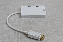 Адаптер перехідник DisplayPort DP 3in1 to VGA HDMI DVI 10см, фото 6
