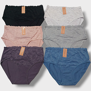 Трусики Бавовняні з Мереживом Мікс 12шт (720014)