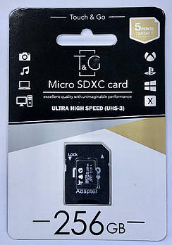 Картка пам'яті T&G micro SDHC 256 GB Class 10 +адаптер