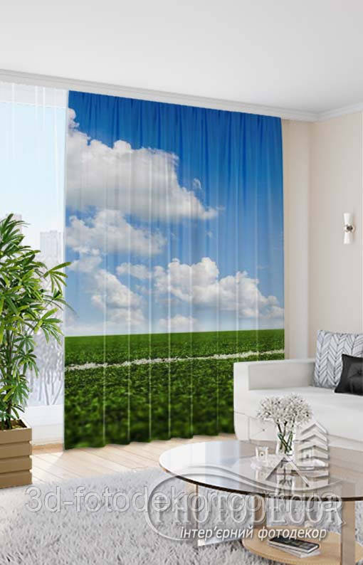 Фото Штора Трава в поле. висота - 2,40м, ширина - 1,45м, тасьма, габардин