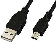 Кабель USB 2.0 - mini USB (AM/Mini 5 pin) Чорний 1.5м
