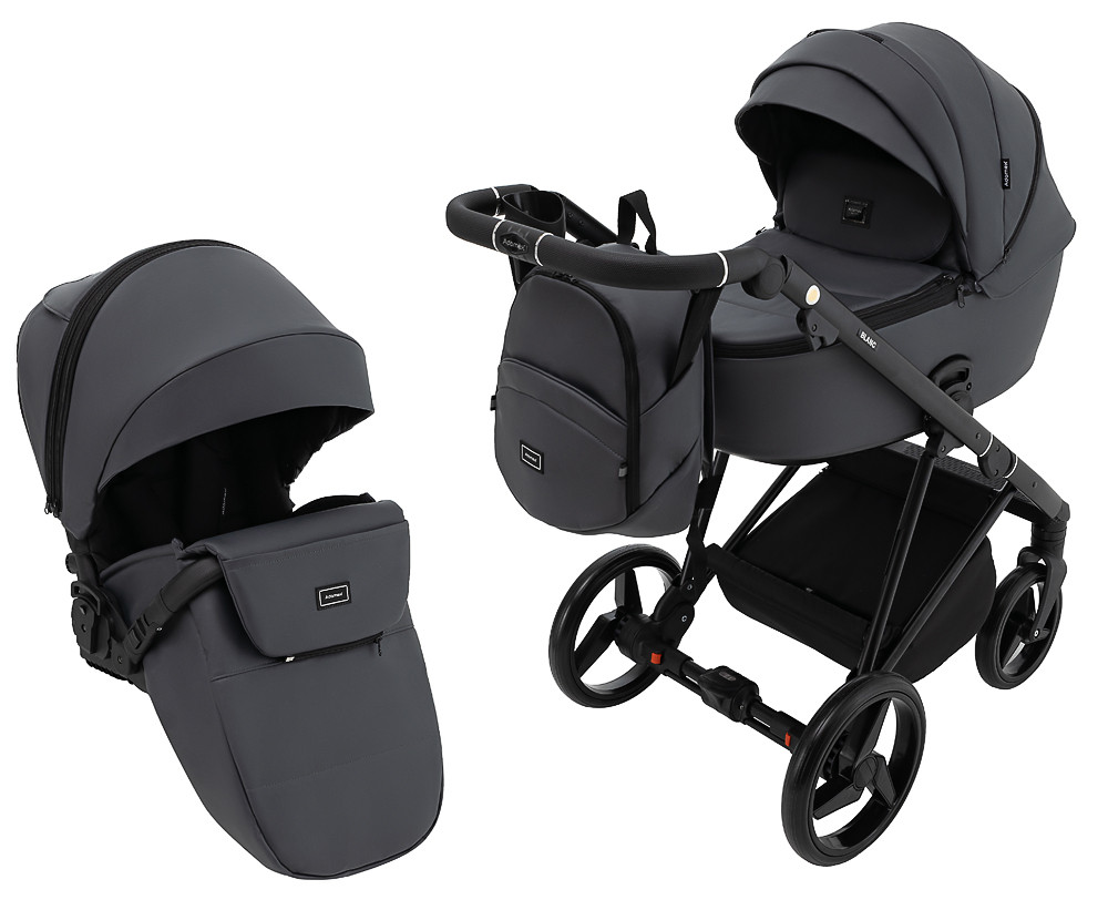 Коляска 2 в 1 Adamex Blanc Eco SA-5 графіт, фото 1