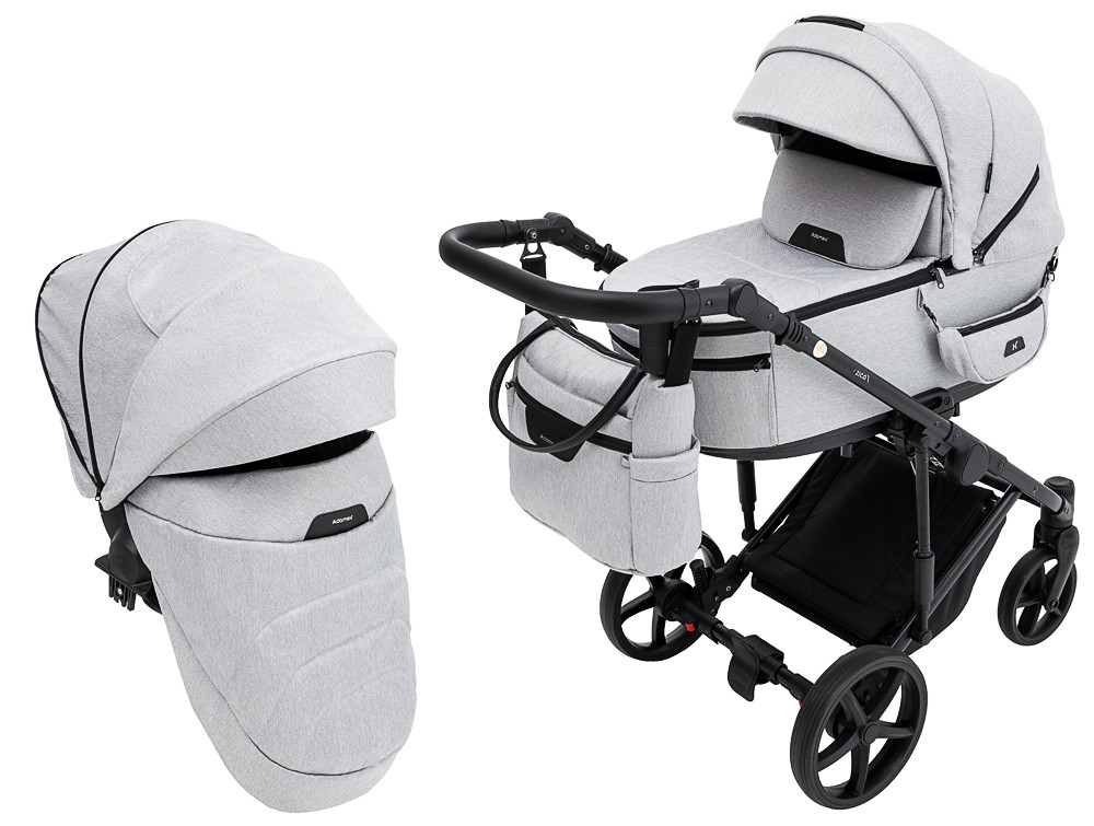 Коляска 2 в 1 Adamex Zico Tip TK-1 світло-сірий