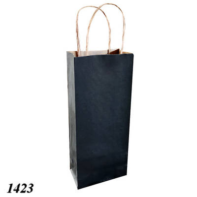 Пакет паперовий чорний з ручками 15х36х9 см (25шт)