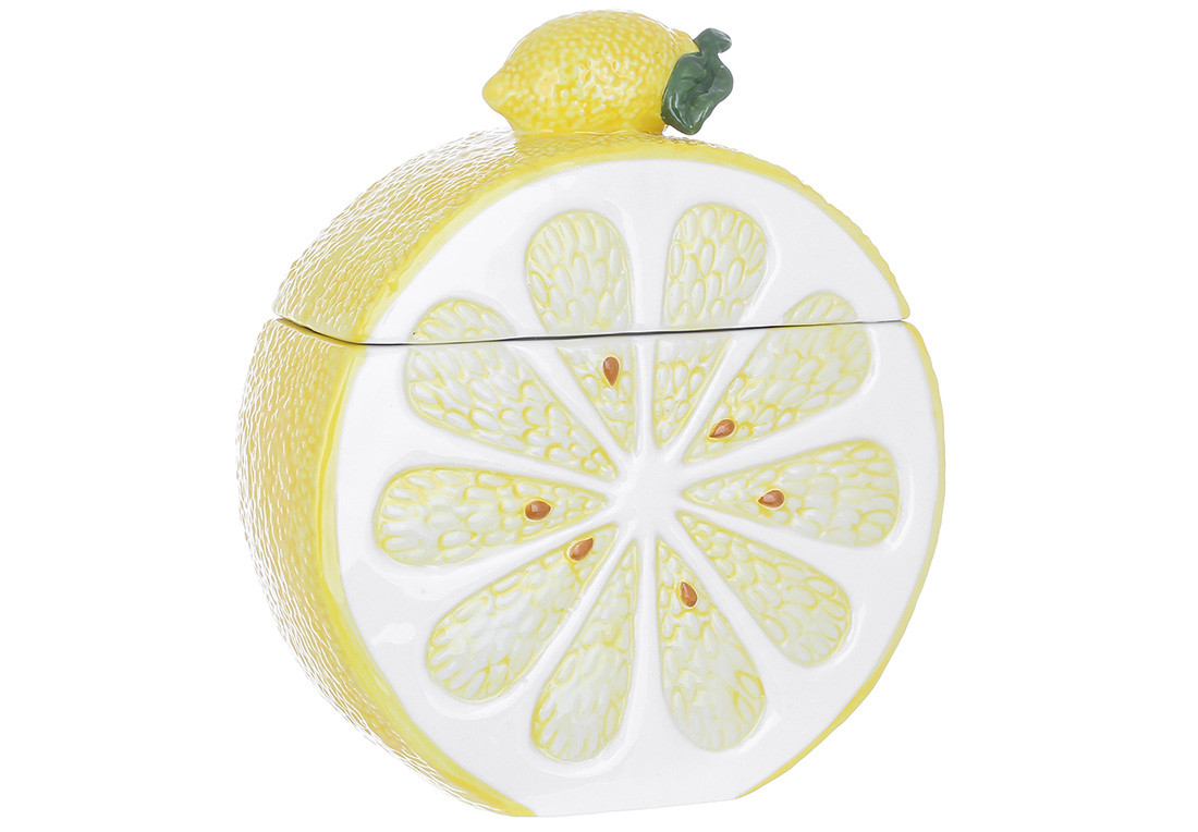 Банка керамічна Lemon 900мл, колір - жовтий 928-103 ТОВАР ВІД ВИРОБНИКА Ціна дня!