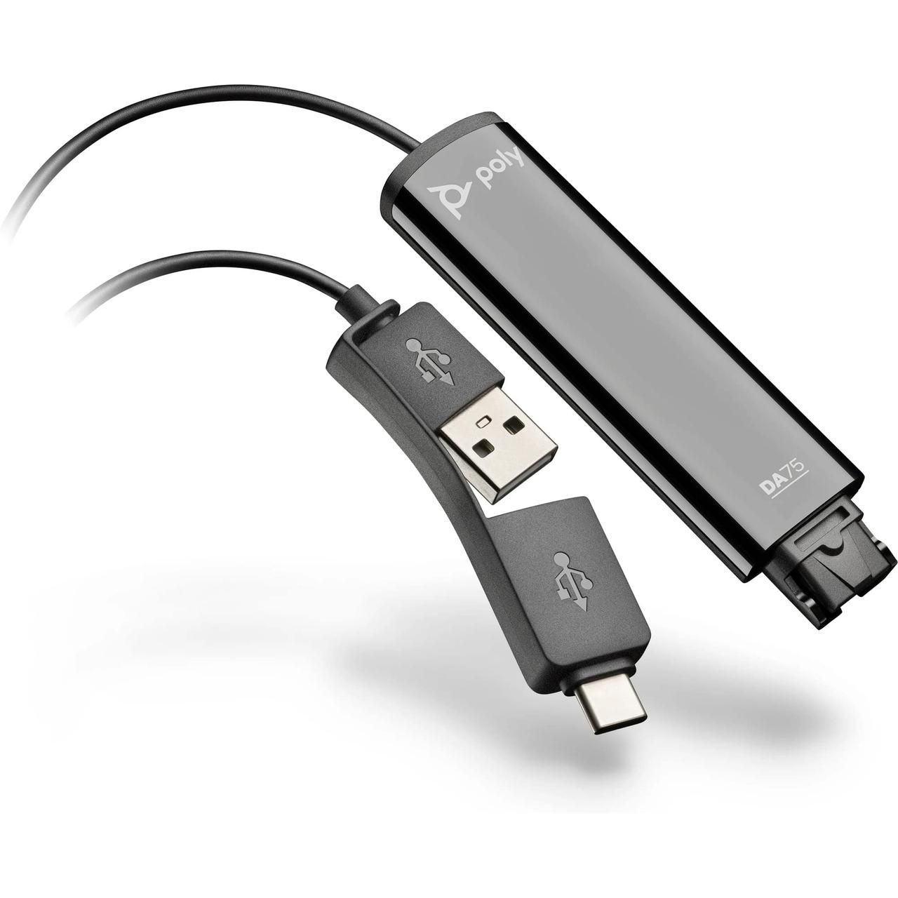 Poly Перехідник DA75 USB > QD для гарнітур EncorePro, USB-A, USB-C, чорний
