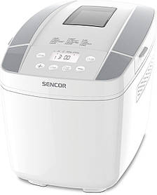 Sencor Хлібопічка 800Вт, програм-10, макс.вага -1.2кг, форма прямокутник, пластик, білий