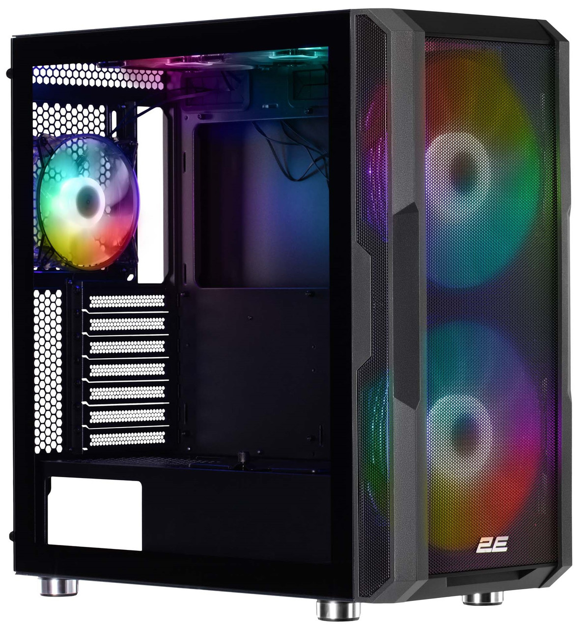 2E Gaming Корпус Contego Neo GW05 без БЖ 2xUSB3.0, 1xUSBType-C, 2x200мм, ARGB, 3x120 мм ARGB, VGA 380 мм, LCS