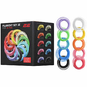 2E Набір ниток для 3D-ручки 1.75 мм PCL (10 цв*10 м)