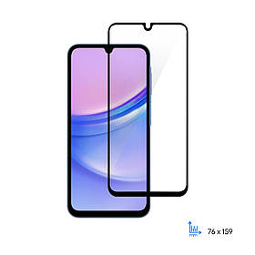2E Захисне скло для Samsung Galaxy A15-M15 (A155-M156), 2.5D FCFG, (1 Pack), чорна рамка