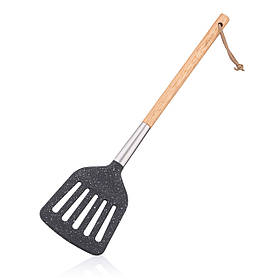 ARDESTO Лопатка з прорізами Midori, 34.8 см, нейлон, дерево, неіржавка сталь, чорний