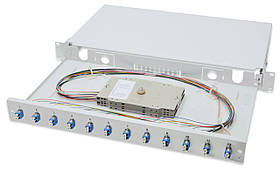 Digitus Оптична панель 19' 1U, 12xLC duplex, incl, Splice Cass, OS2 Color Pigtails, Adapter