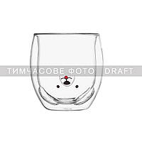 ARDESTO Набір чашок із подвійними стінками Animals, 300 мл, 2 шт., боросилікатне скло, прозорий