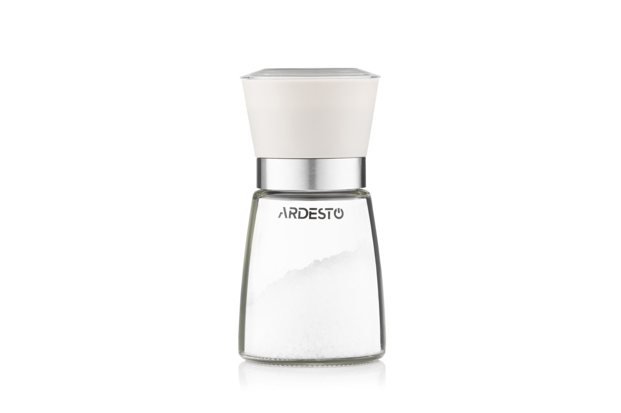 ARDESTO Мличник для солі та перцю Gemini, 180 мл, скло, пластик, прозорий, бежевий