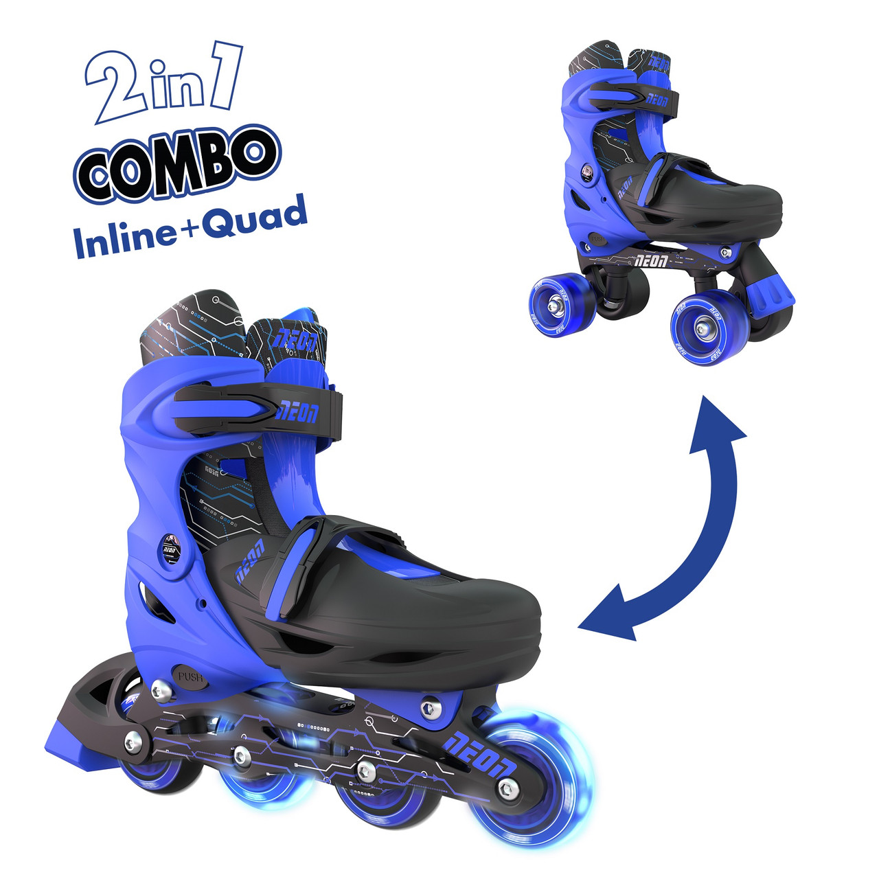 NEON Роликові ковзани Сombo, розмір 30-33, синій