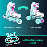 NEON Роликові ковзани Сombo, розмір 30-33, бірюзовий, фото 5