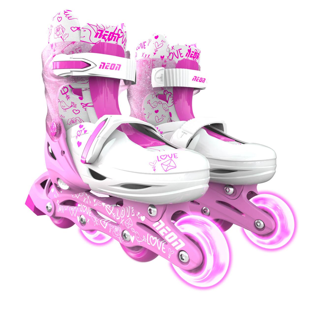 NEON Роликові ковзани Inline, розмір 34-37, рожевий