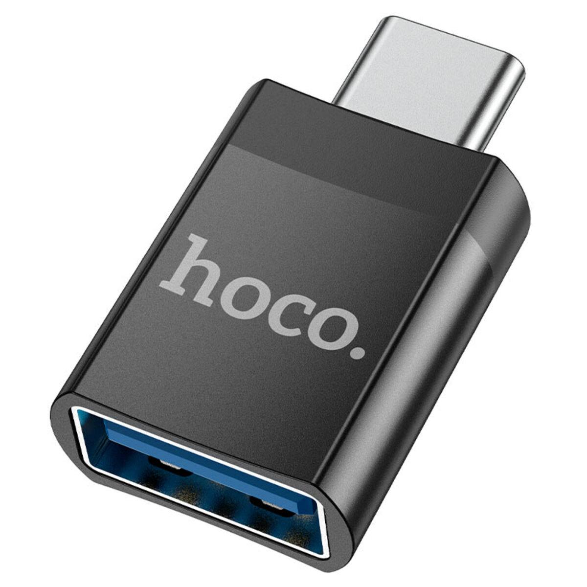 Кабель-перехiдник HOCO UA17 Type-C male to USB female USB3.0 adapter Black