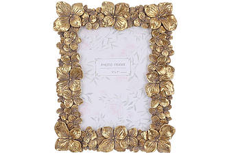 Рамка для фото 12.5x17.5см Flowers, розмір рами 19.5*24.5*2см, колір - золото 455-037