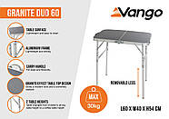 Стіл кемпінговий Vango Granite Duo 60 Excalibur 60х40см 2 висоти, фото 5