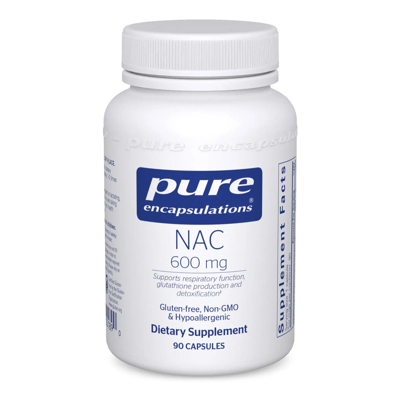 Ацетилцистеїн Pure Encapsulations NAC N-Acetyl-l-Cysteine 600 мг 90 капсул