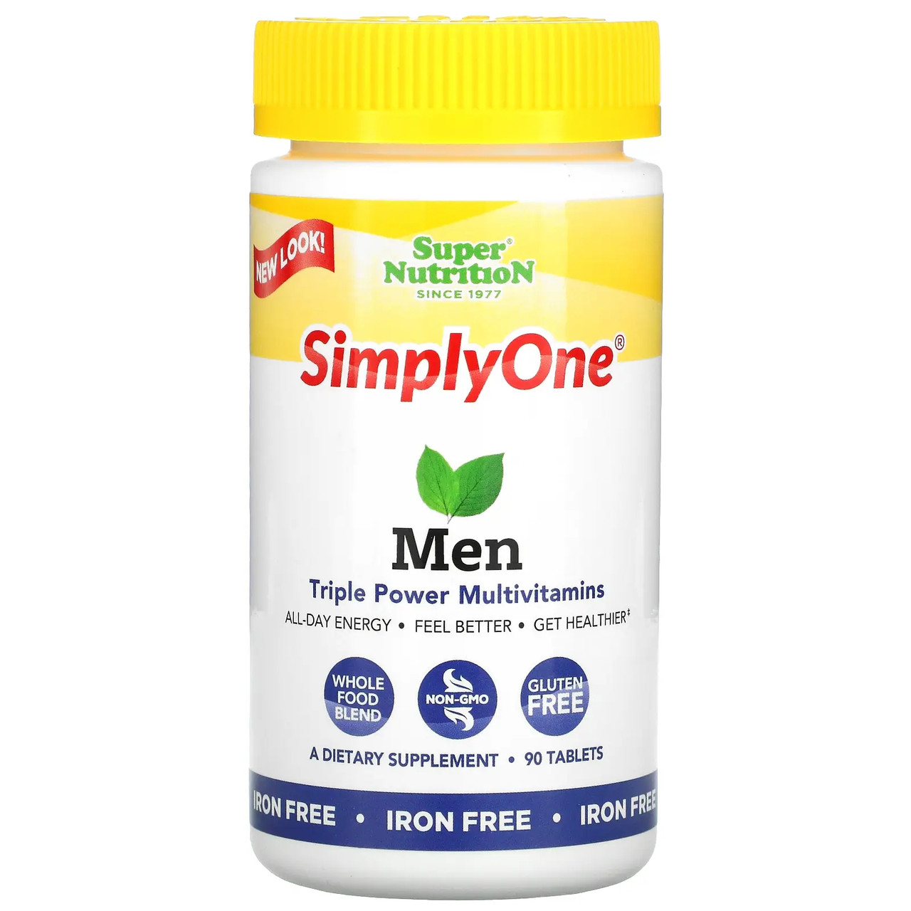 Мультивітаміни для чоловіків без заліза Super Nutrition Men Triple Power Multivitamin 90 таблеток, фото 1
