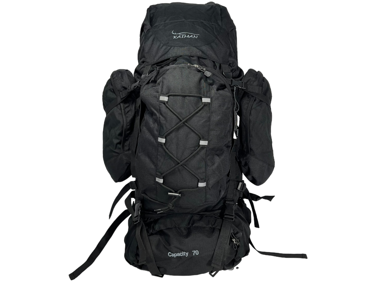 Туристичний рюкзак з анатомічною спинкою, 80 л, чорний, фото 1