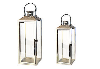 Набір свічників Ліхтар 2шт, 52см, 41см, колір - блискуче срібло 448-021