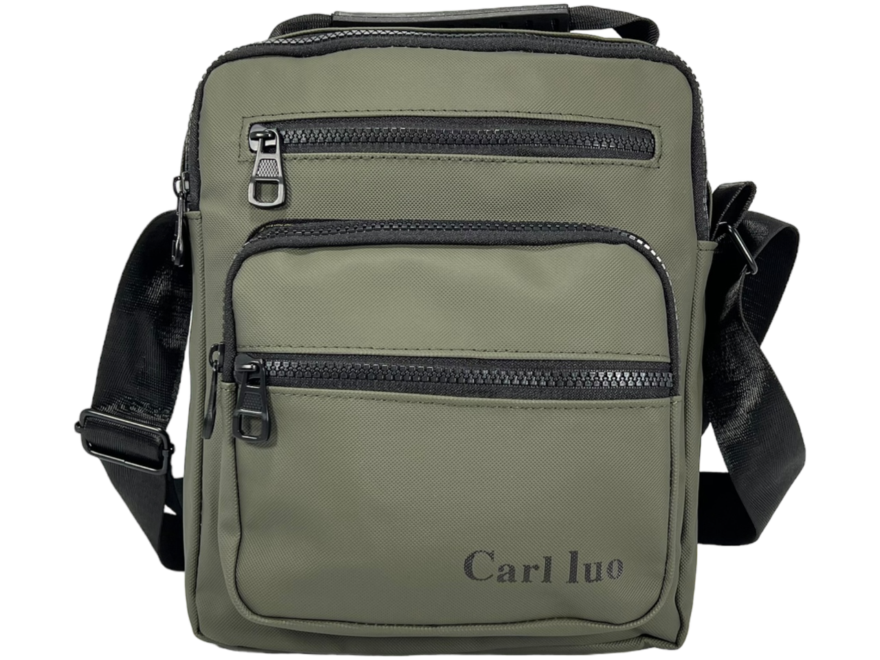 Сумка через плече на п'ять відділень, міцна, застібка на блискавці, 5 л, колір зелений, фото 1