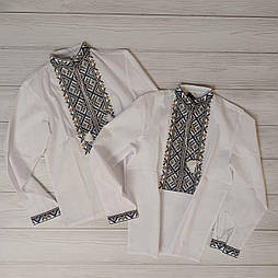 Коттонова вишиванка на хлопчика підлітка з довгим рукавом у розмірі 146