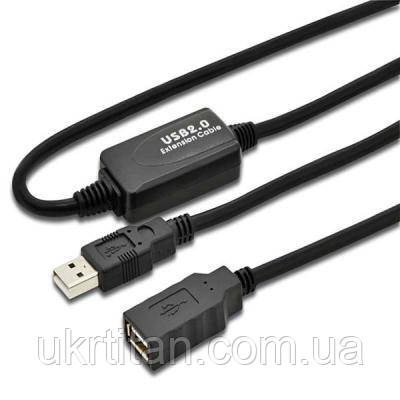 Оригінал! Дата кабель USB 2.0 AM/AF 10.0m active Digitus (DA-73100-1) - Вища Якість!, фото 1