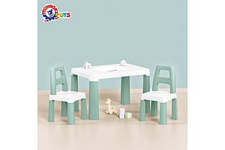 Стіл дитячий з двома стільцями м'ятний 0440 Технок