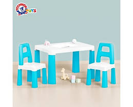 Дитячий стіл зі стільцями блакитний 0471