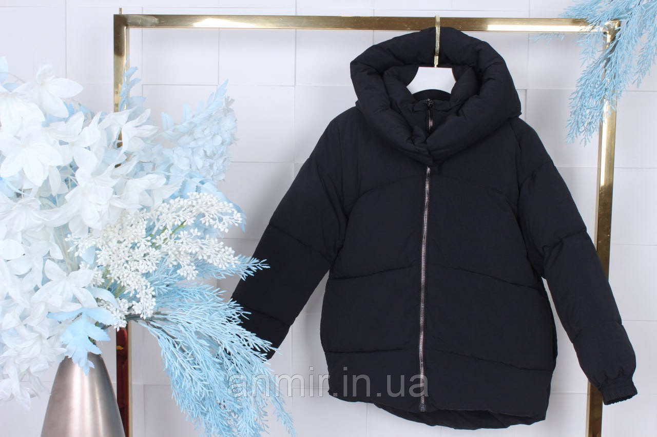 Куртка зимова пуффер підліткова стьобана для дівчинки 9-14 років, колір чорний, фото 1