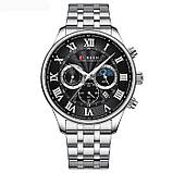 Чоловічий кварцовий годинник з хронографом Curren 8427 Silver-Black, фото 3