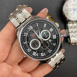 Чоловічий кварцовий годинник з хронографом Curren 8427 Silver-Black, фото 8