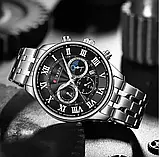 Чоловічий кварцовий годинник з хронографом Curren 8427 Silver-Black, фото 4