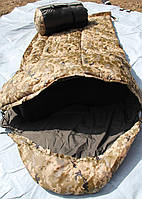 Теплый спальник зимний пиксель, метровый. Спальный мешок Ботал. Очень широкий, одеяло до -40.