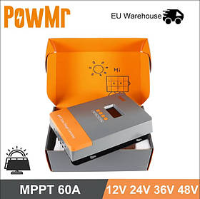 Контролер сонячної батареї VaultTec PowMr MPPT 60 A (12 В 24 В 36 В 48 В) Lifepo4