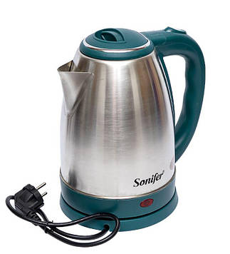 Чайник електричний Sonifer 1,8л закритий нагрівальний елемент, автовідключення, корпус нержавіюча сталь