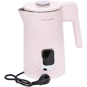 Чайник електричний "FairLady" 2,3л закритий нагрівальний елемент, автовідключення, підсвічування, білий