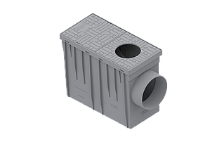 Бокс водостічний пластиковий Easy 140х310 з горизонтальним відводом 110 сірий