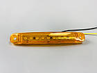 Ліхтар LED габаритний 24V IP67 9 led діодів SMD + кріплення 100 мм х 15 мм х висота 5 мм — 10 мм жовтий 1 шт., фото 3
