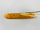 Ліхтар LED габаритний 24V IP67 9 led діодів SMD + кріплення 100 мм х 15 мм х висота 5 мм — 10 мм жовтий 1 шт., фото 5