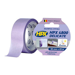 Стрічка малярська HPX 4800 для делікатних поверхонь, 38 мм*25 м (фіолетова)