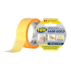 Стрічка малярська HPX 4400 маскувальна, 38 мм*25 м, "золота"